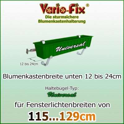 Blumenkastenhalter Universal / 1 Paar HB 12...24cm / FLB 115...129cm