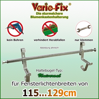 Blumenkastenhalter Universal / 1 Paar HB 12...24cm / FLB 115...129cm