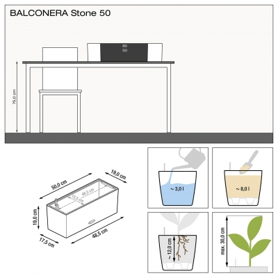 BALCONERA Stone 50 quarzweiß