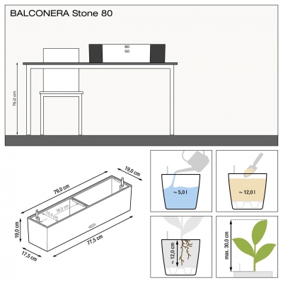 BALCONERA Stone 80 graphitschwarz